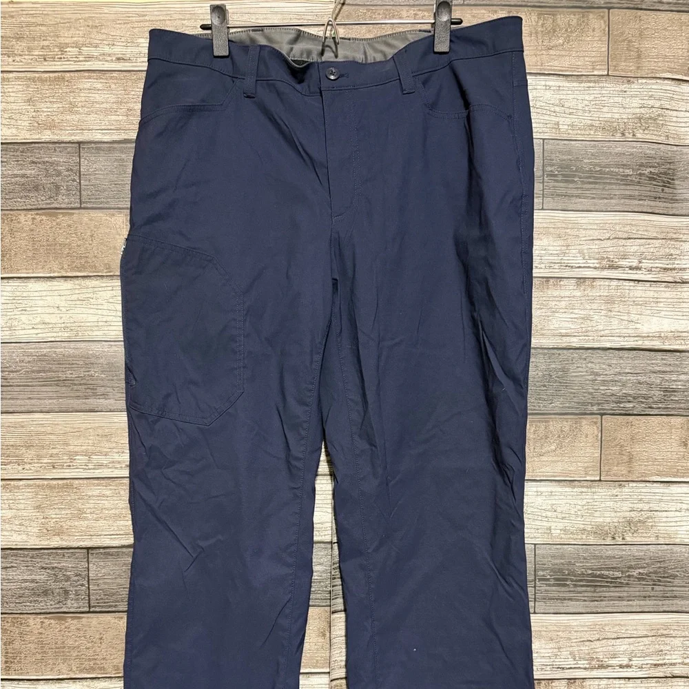 Eddie Bauer Fleece Lined Tech Pant Mens 38x32 Blue Outdoor Hiking Trail Climbing
